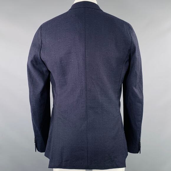 PAUL SMITH Size 40 Navy Wool Linen Peak Lapel Sport Coat - Picture 4 of 10